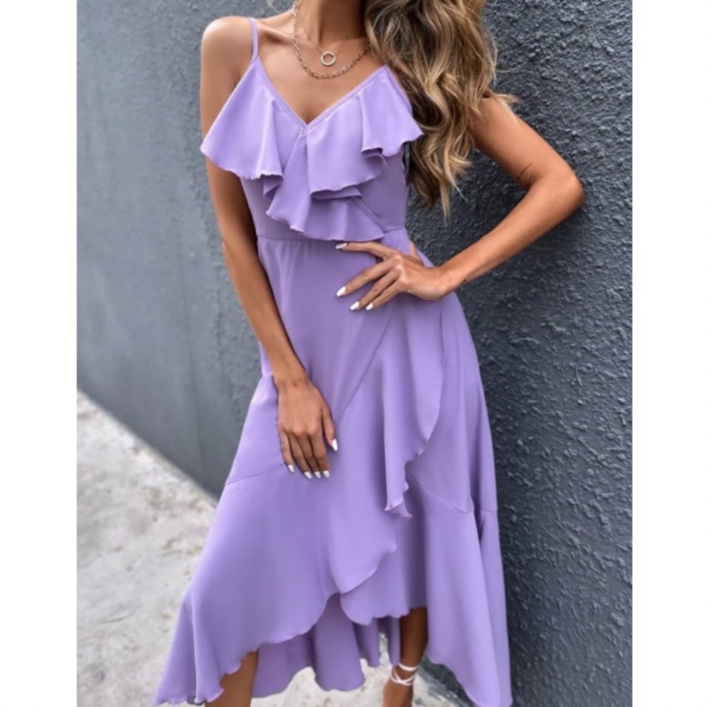Boho ruffle wrap maxi dress - Picture 3 of 7